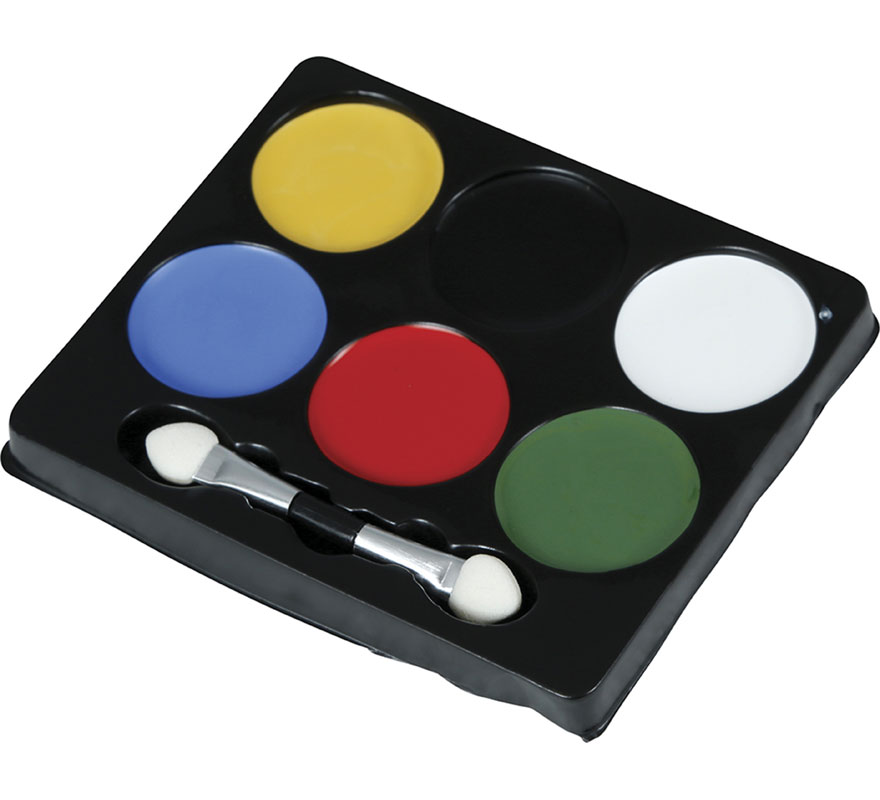 Paleta de 6 Colores con brochas-B