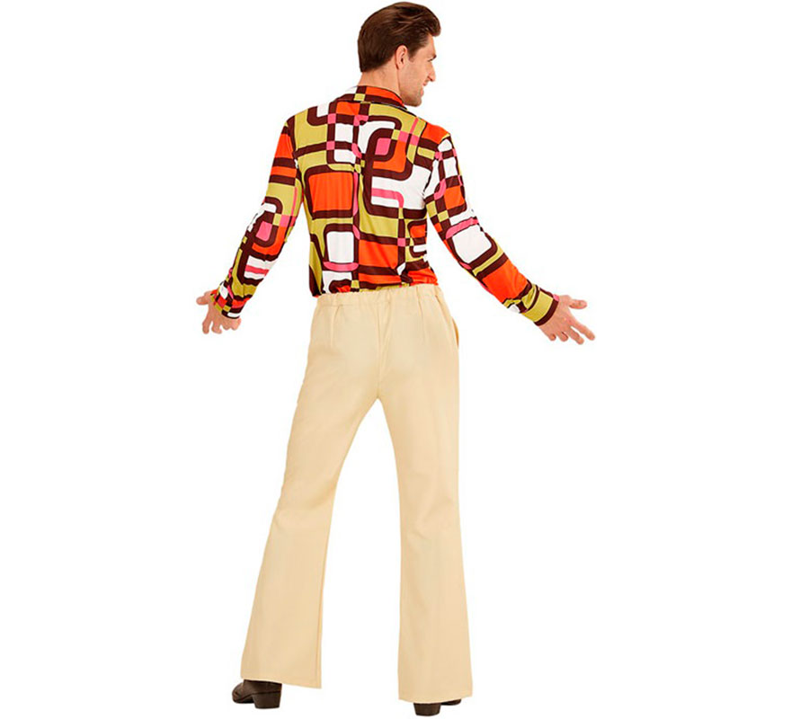 Men's beige 70s disco pants-B