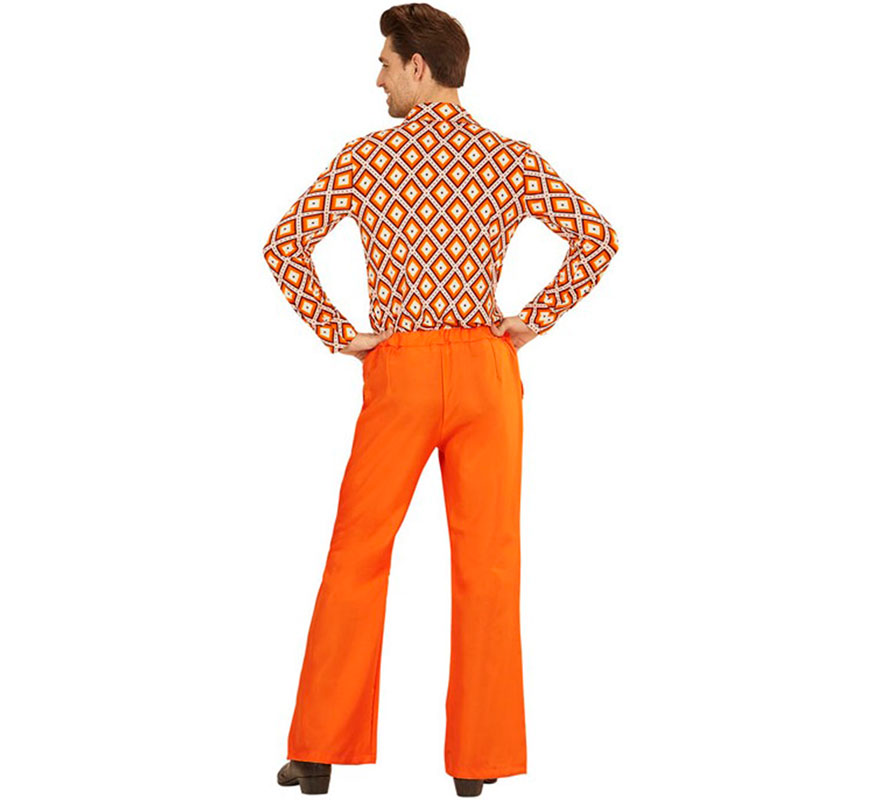Men's Orange 70s Disco Pants-B