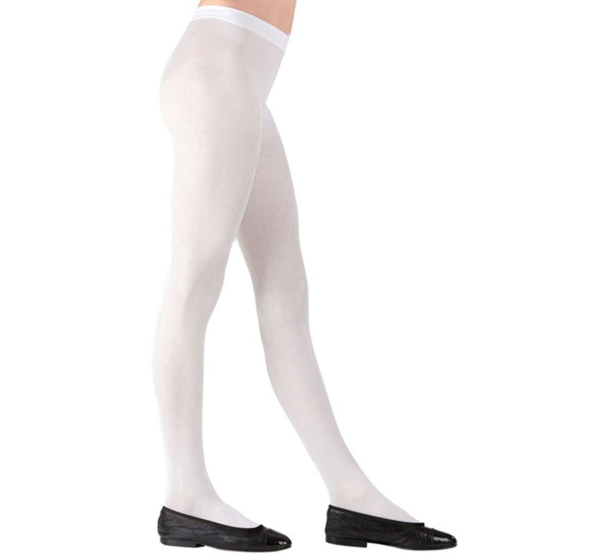 Meia-calça branca 40 DEN para meninas-B