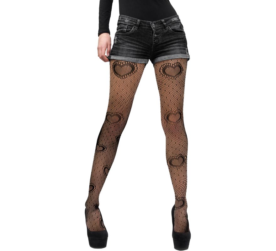 Pantys negros con Corazones-B