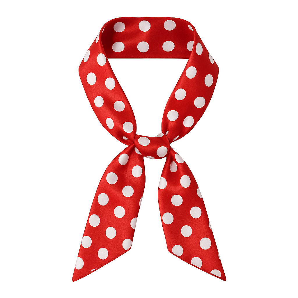 Sevillana red scarf with white polka dots 46x46 cm-B
