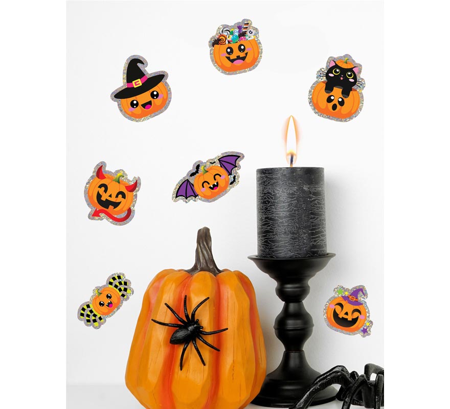 Pegatinas Calabaza Surtidas Halloween Holográficas-B