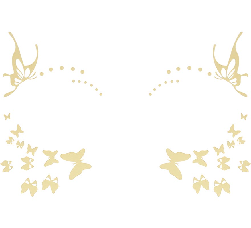 Pegatinas Faciales Adhesivas de Mariposas doradas-B