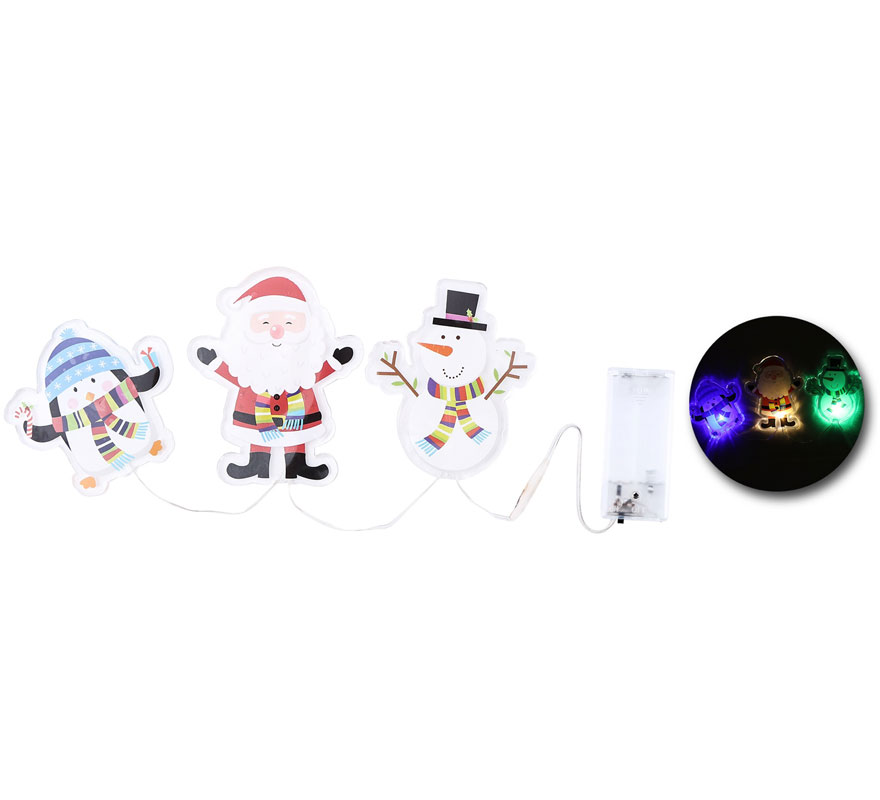Pegatinas Gel Led 3 Figuritas Abrazos de Navidad de 15x30 cm-B