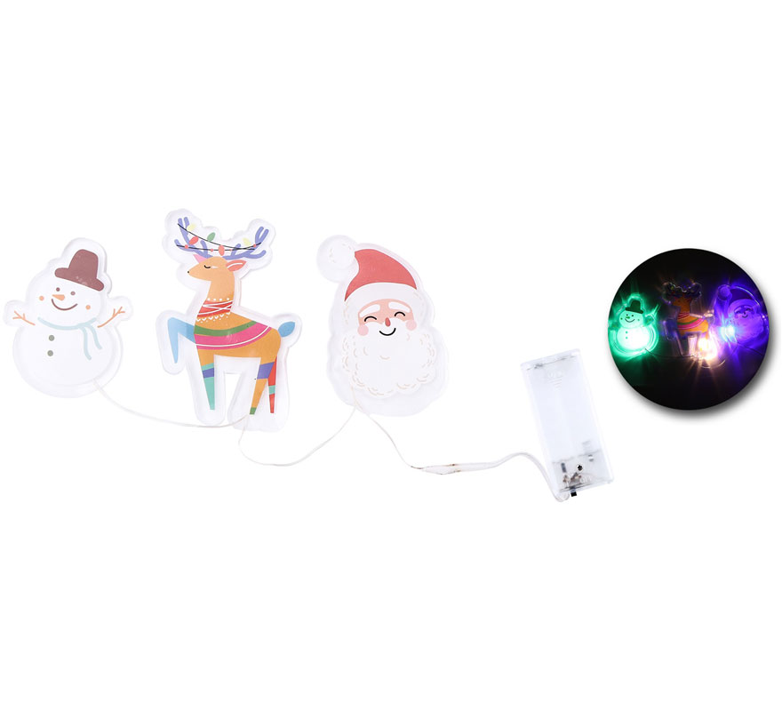 Pegatinas Gel Led 3 Figuritas Alegres de Navidad de 15x30 cm-B