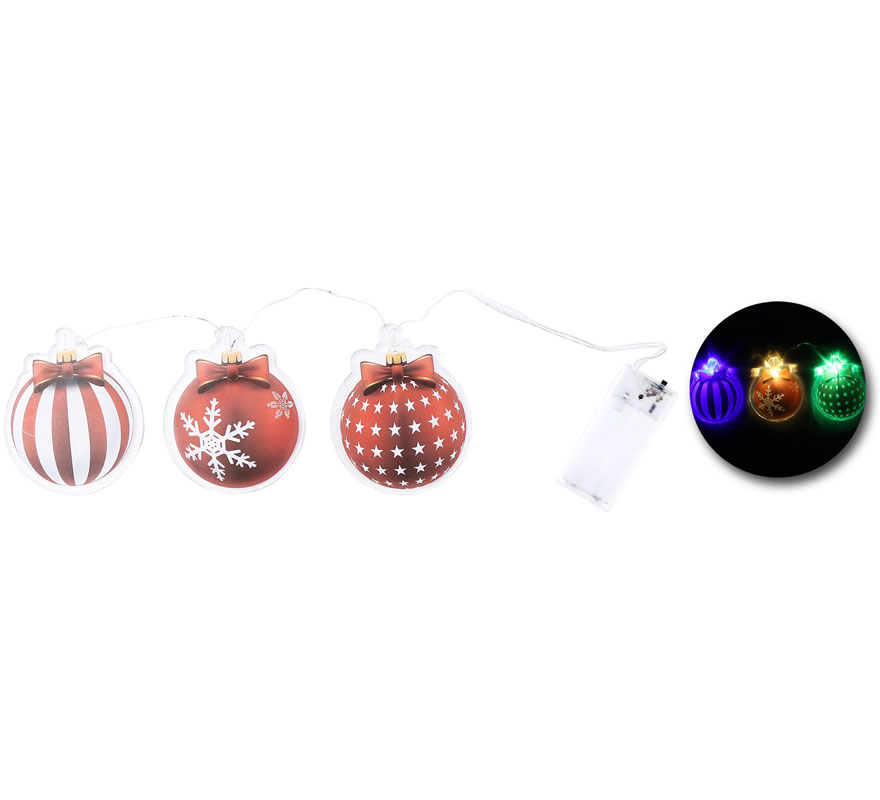 Pegatinas Gel Led 3 Figuritas Bolas de Navidad de 15x30 cm-B