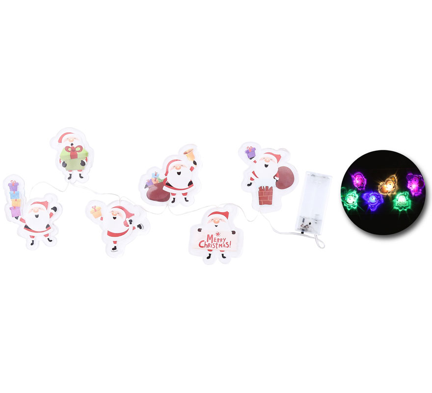 Pegatinas Gel Led 6 Figuritas de Papá Noel de 15x35 cm-B