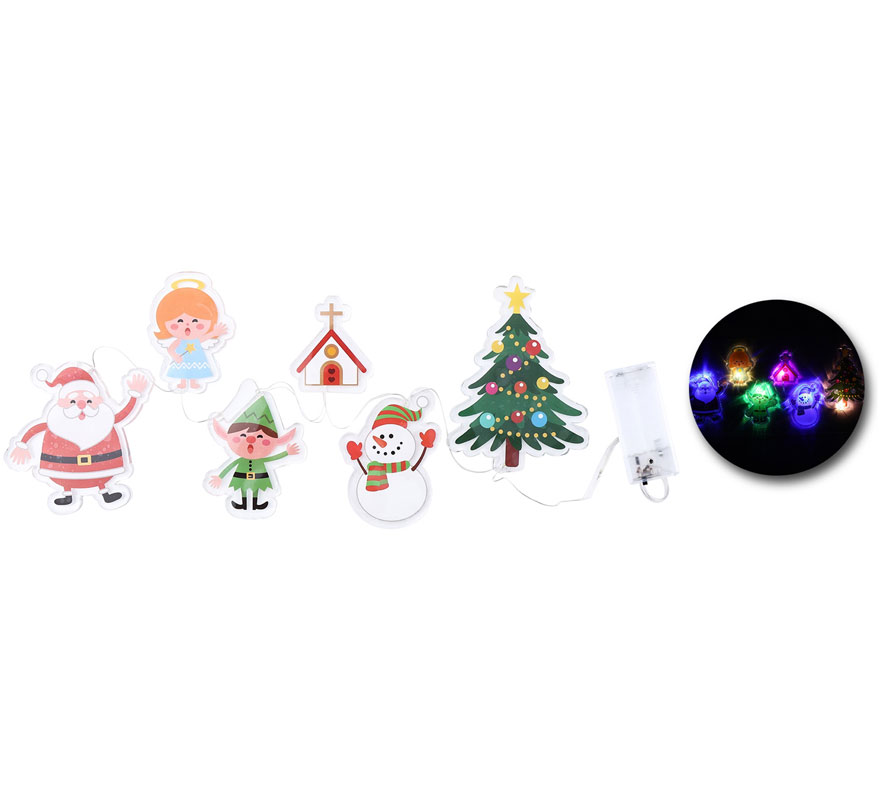 Pegatinas Gel Led 6 Figuritas Graciosas de Navidad de 15x35 cm-B