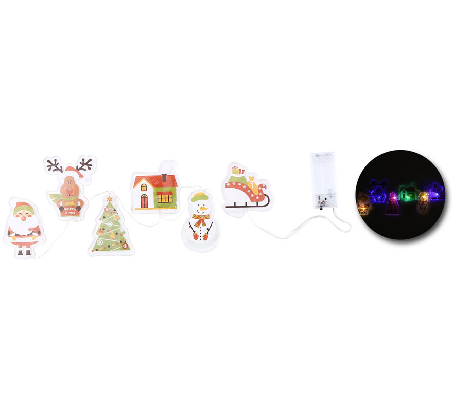 Pegatinas Gel Led 6 Figuritas Navideñas de 15x35 cm-B