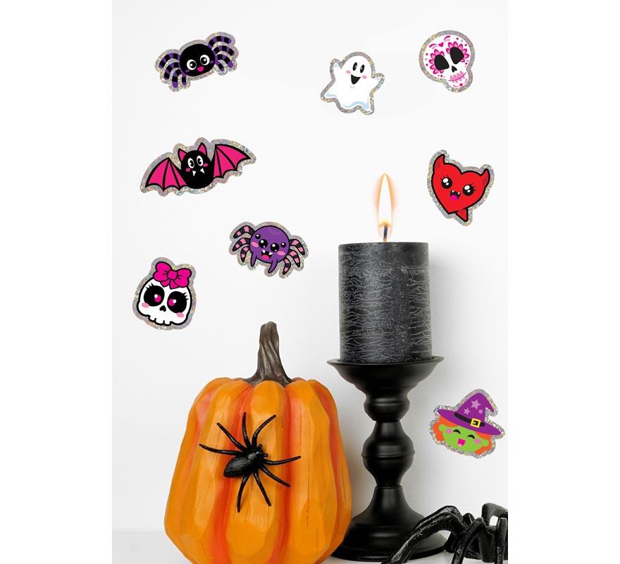 Adesivos holográficos variados de Halloween-B