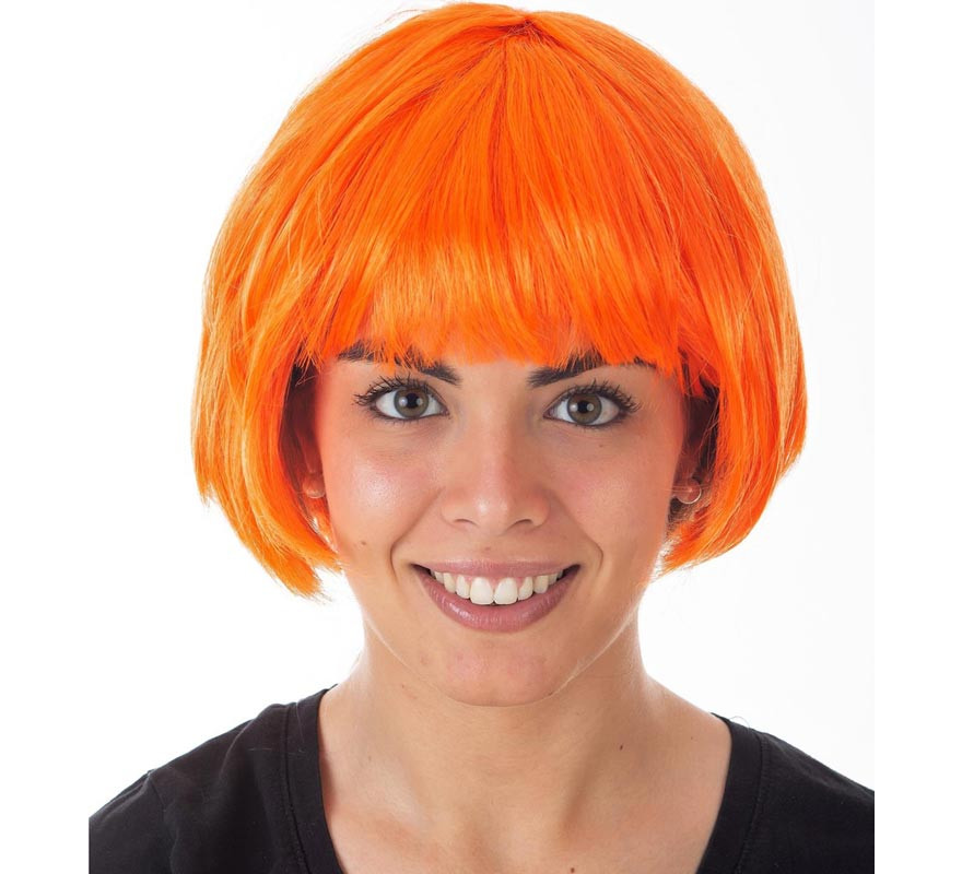 Parrucca da cabaret arancione per adulti-B