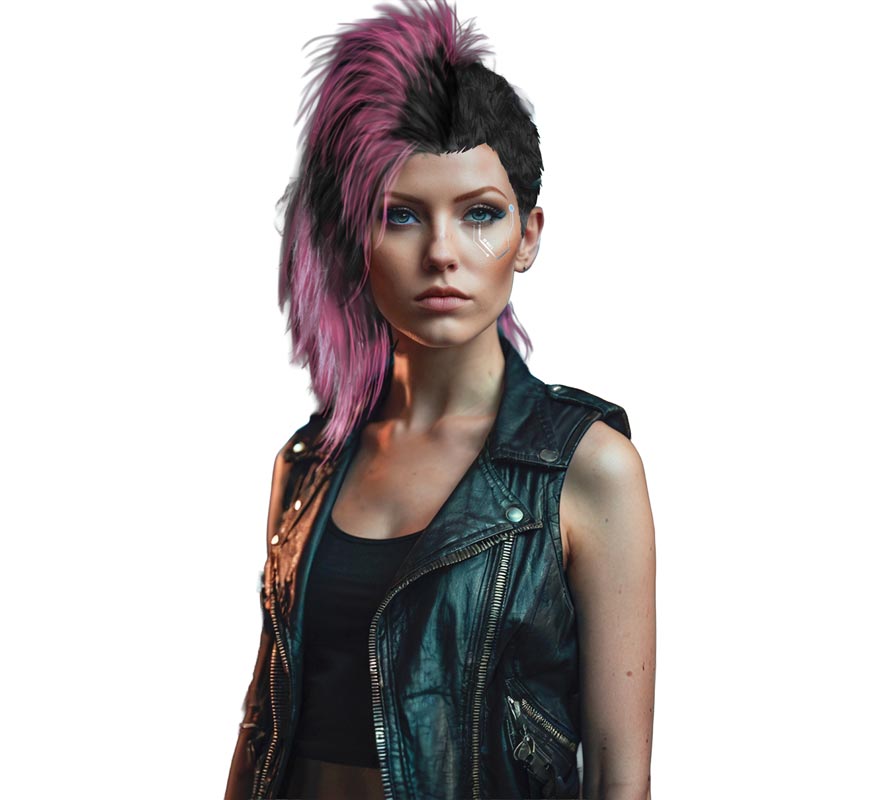 Peluca de Cresta Punk-B