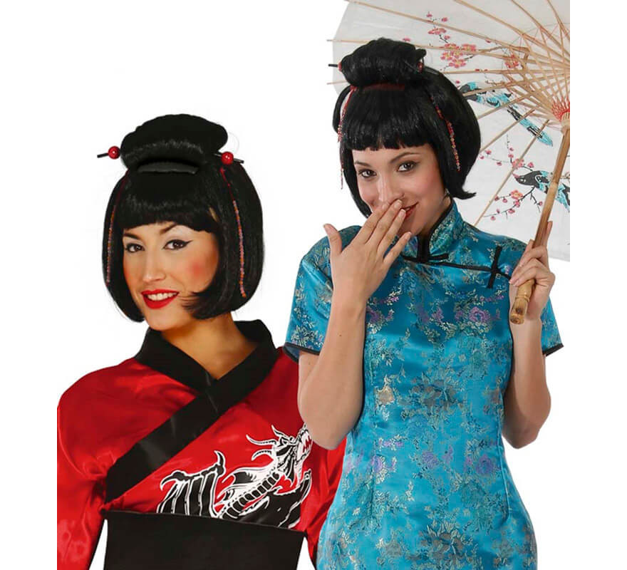Peluca de Japonesa o Geisha para mujer-B