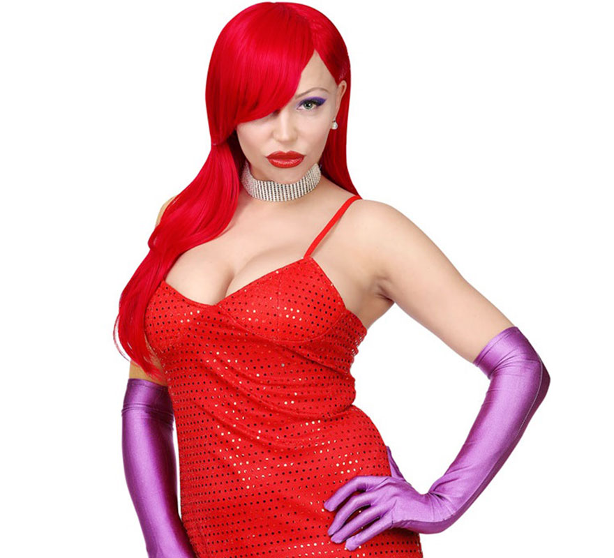 Elegant red wig-B