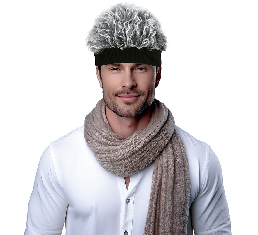 Peluca gris con Cinta-B