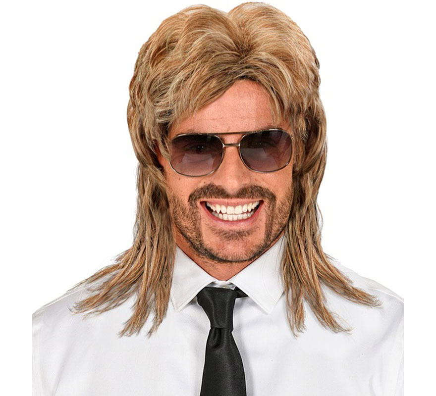 Peruca Juba Retro dos Anos 80 para Homens-B