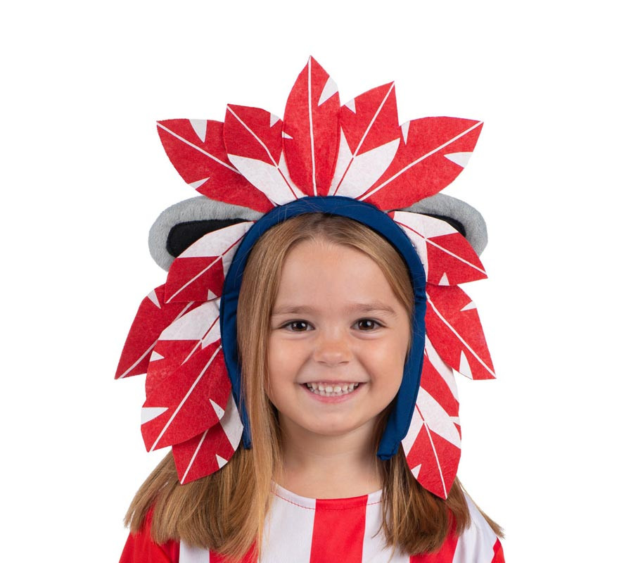 Indi Atlético de Madrid red and white headdress for children-B