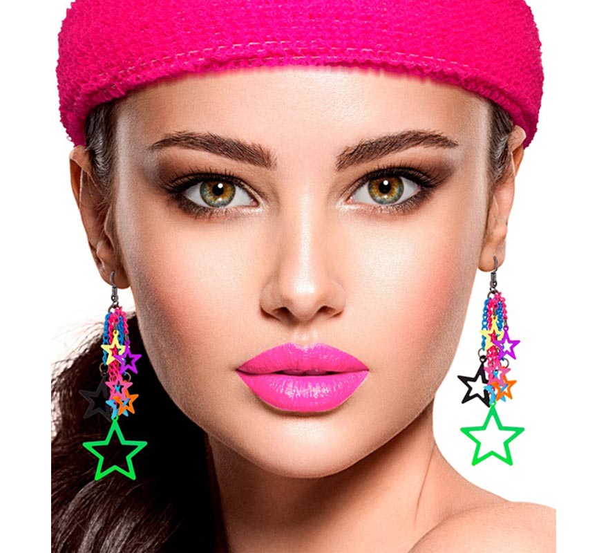 80s Colorful Star Earrings-B