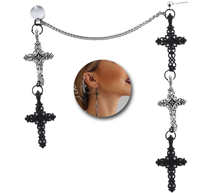 Gothic Cross Earrings-B