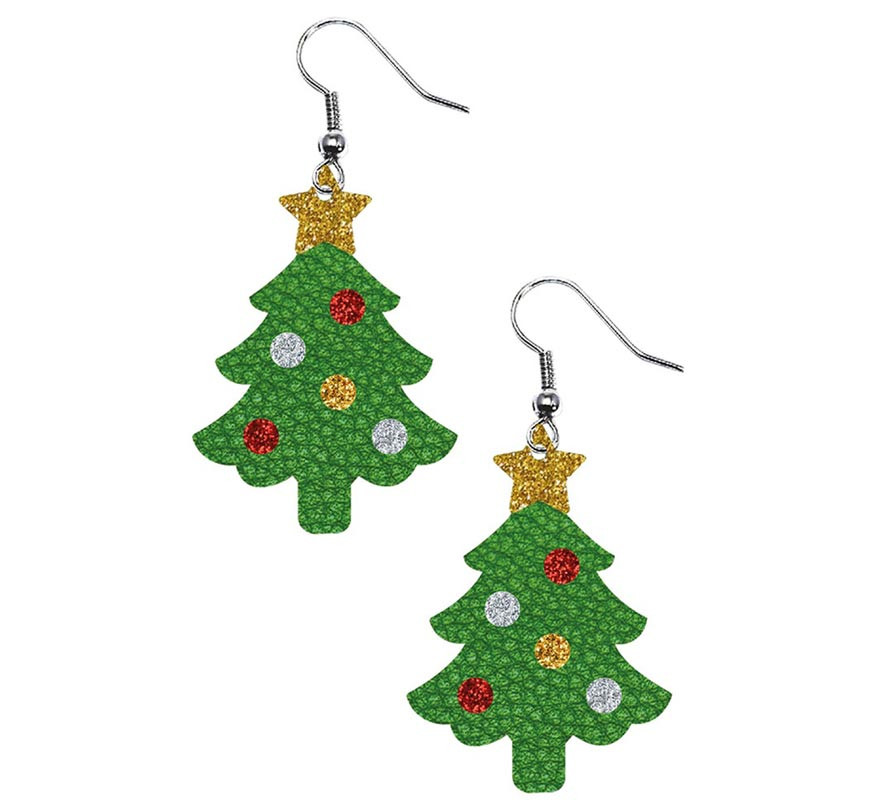 Plastic Christmas Tree Earrings-B