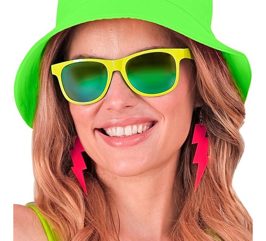 80s Neon Lightning Bolt Earrings in Various Colors-B