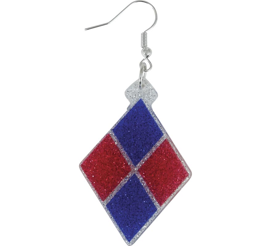Pendientes de Rombos azules y rojo-B