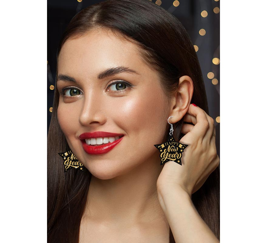 Happy New Year earrings-B