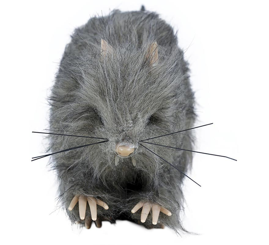 Rato Peludo Cinzento Pequeno 15cm-B