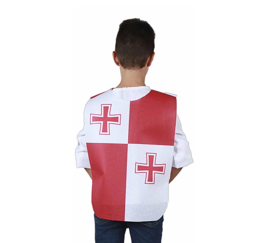 Plastron Médiéval Double Croix Rouge pour enfants et adolescents-B