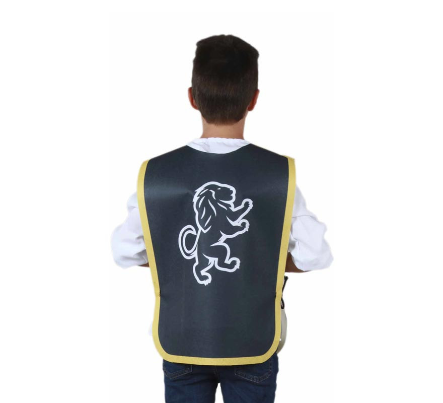 Cuirasse Médiévale Lion Noir pour enfants et adolescents-B