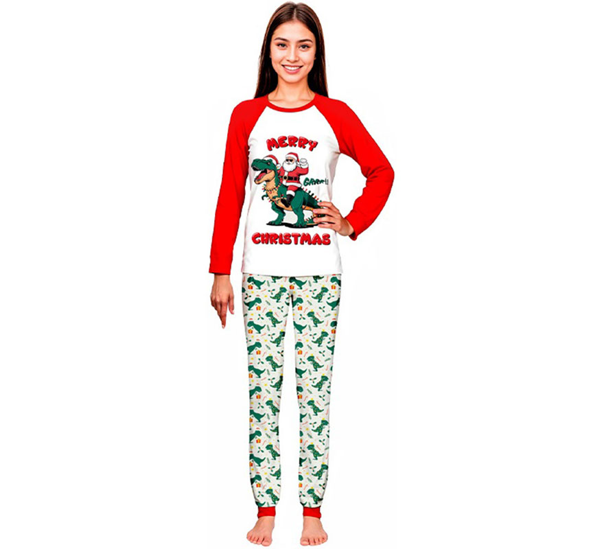 Pijama Navideño de Dino para adultos-B