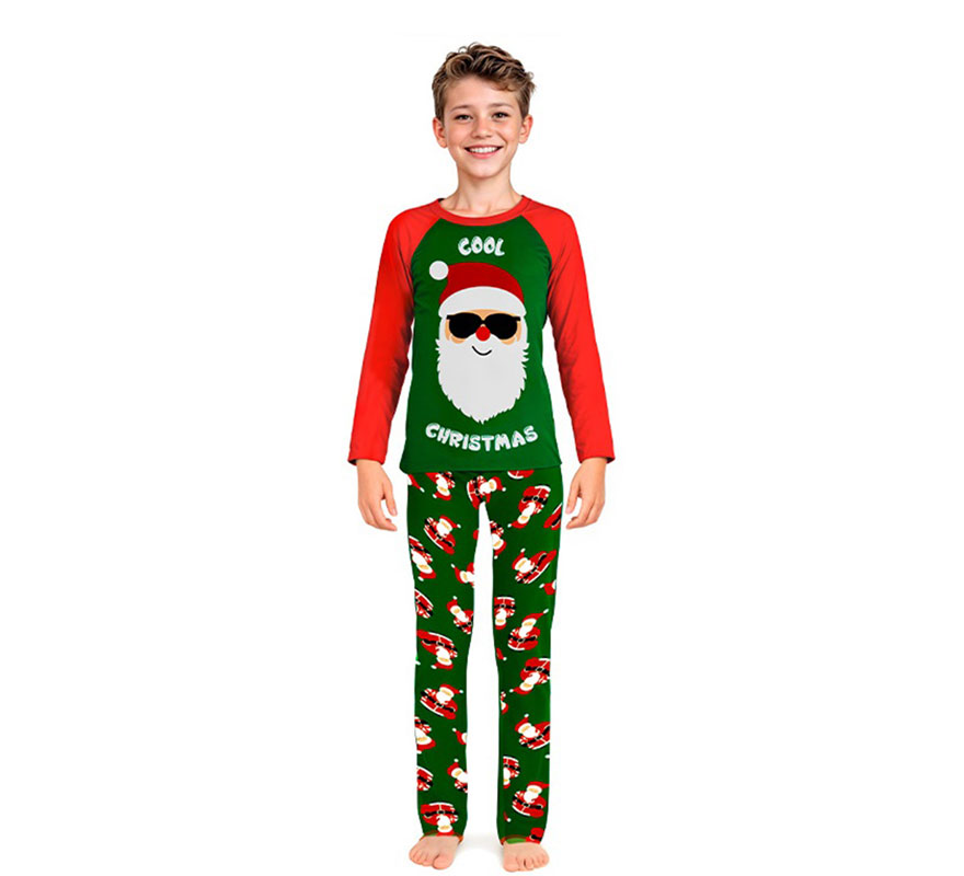 Pijama Navideño de Papá Noel Cool para niños-B