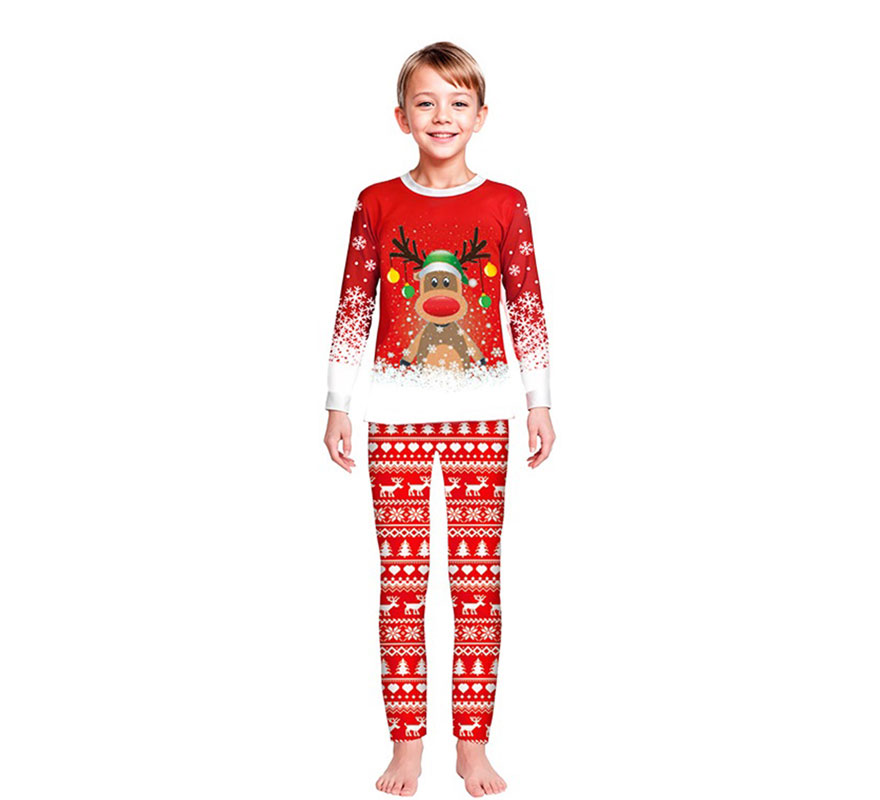 Pijama Navideño de Reno para niños-B