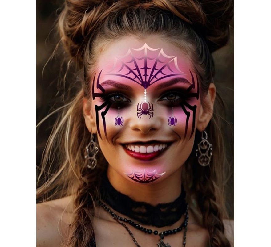 Estêncil de maquiagem de aranha 14x20 cm-B