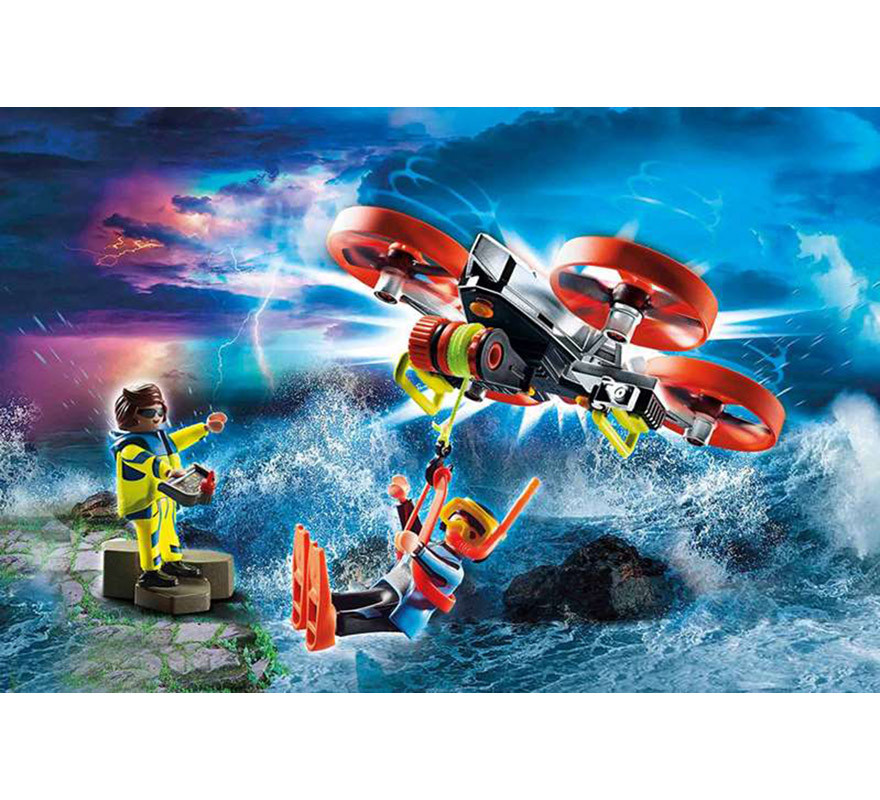 Playmobil City Action Rescate Marítimo, Buzo con Dron de Rescate-B