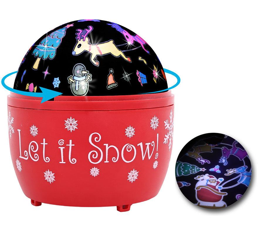 Proyector Led Giratorio Decorado Navidad 11,5x11,5x13 cm-B
