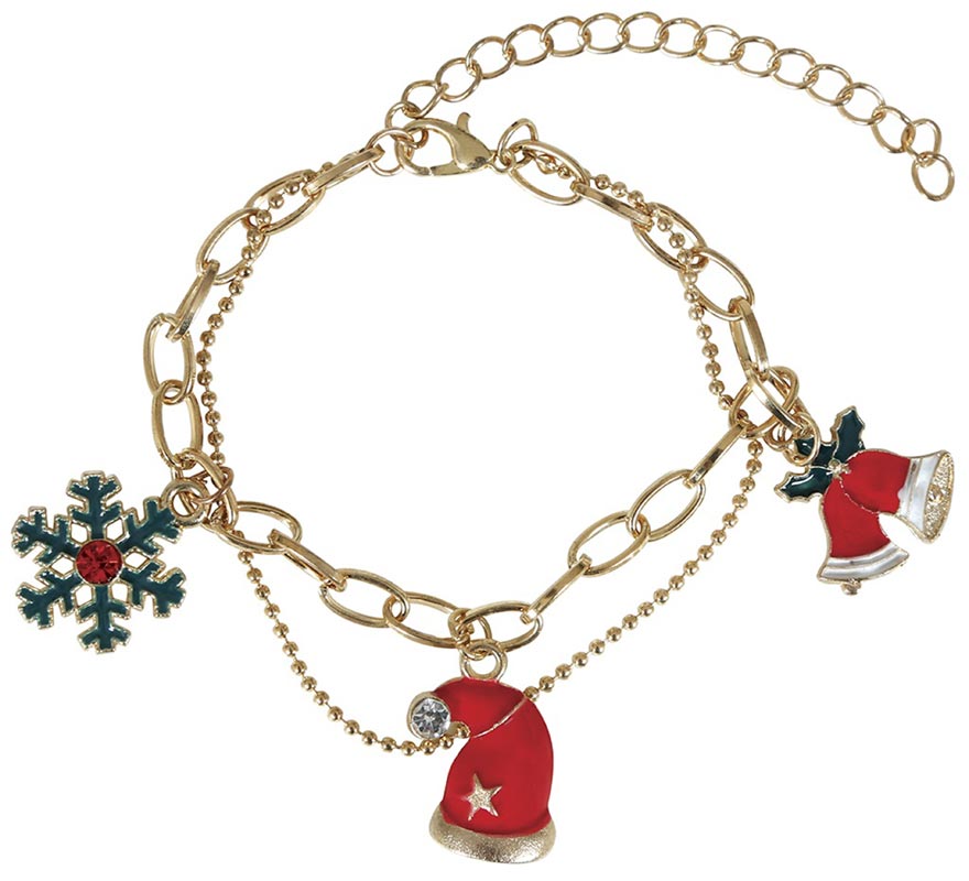 Christmas Bell, Hat and Snowflake Bracelet-B