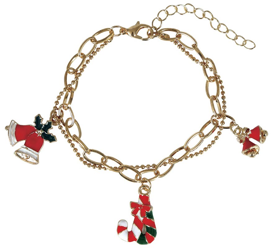 Christmas Bells and Cane Bracelet-B