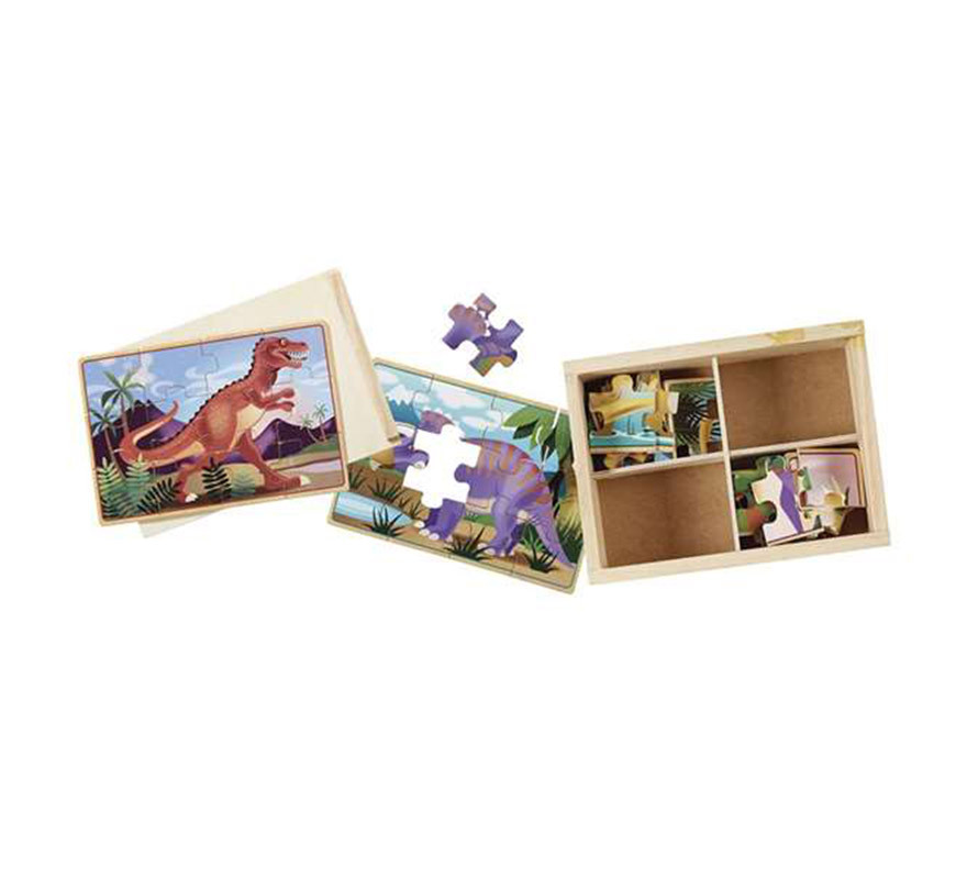 Puzzle de Dinosaurios en caja de madera-B