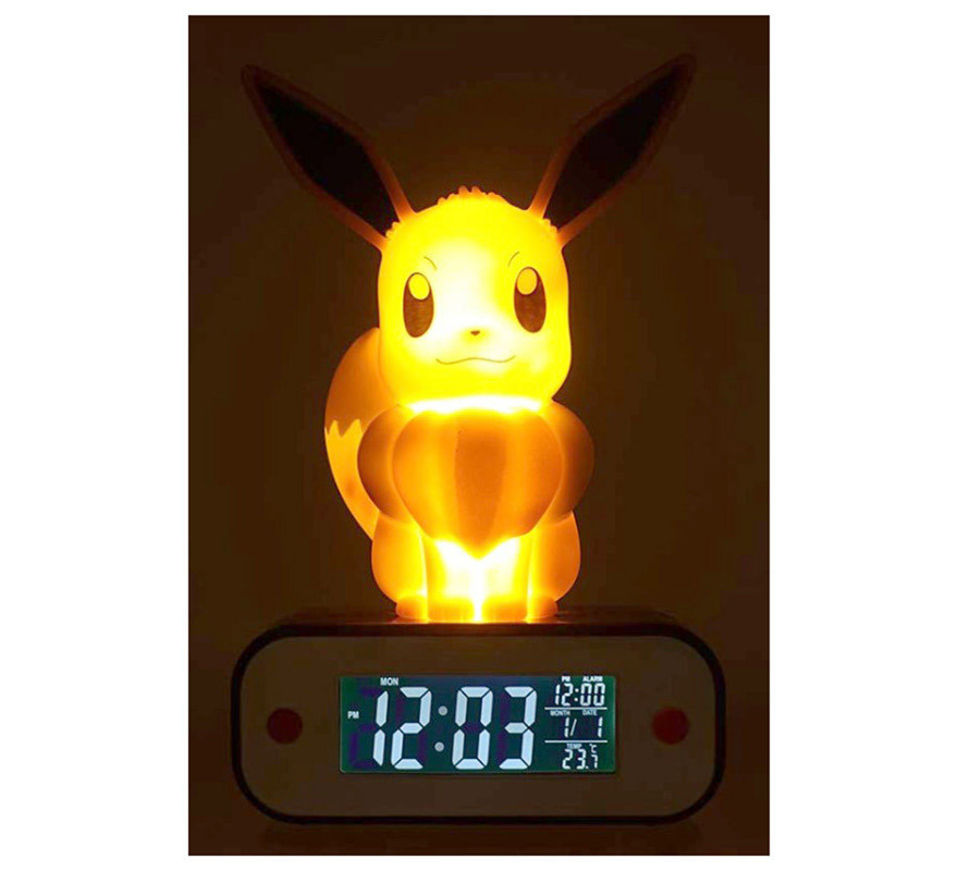 Despertador LED Lâmpada Eevee Pokemon-B