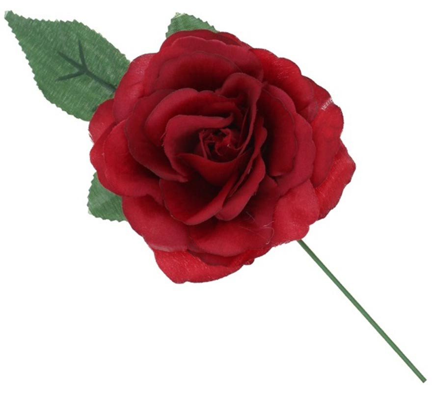 Rosa de Sevillana o Chulapa con varilla de 13 cm en varios colores-B