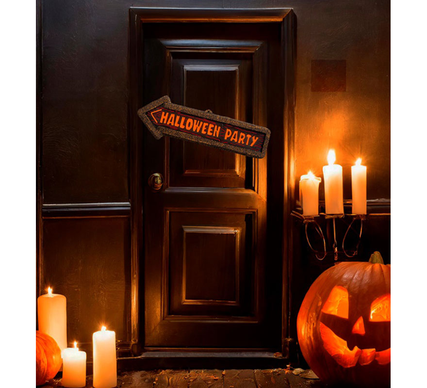 56x17cm Fluorescent 'Halloween Party' Sign-B