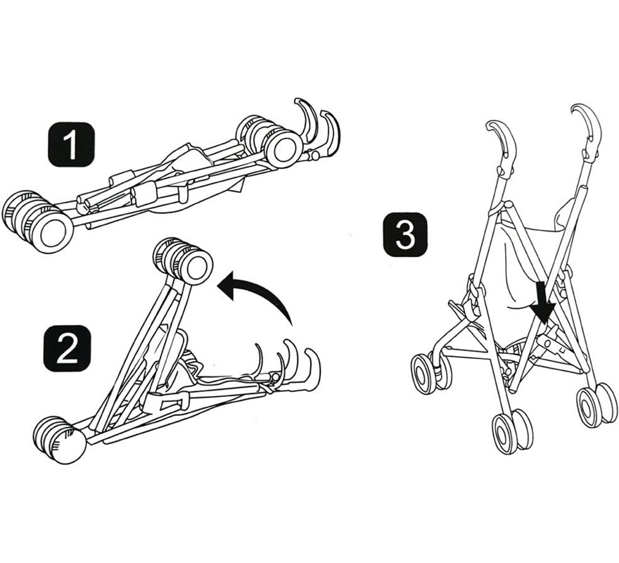 Sillita Paraguas Básica azul y rosa para Muñecas-B
