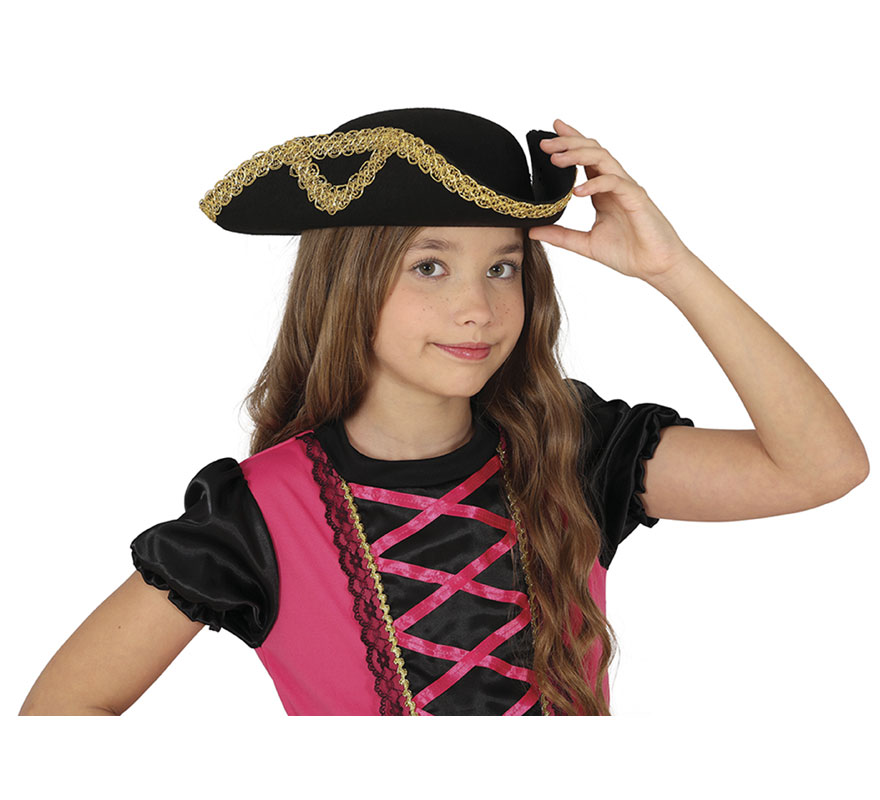 Sombrero Almirante o Pirata de fieltro infantil-B