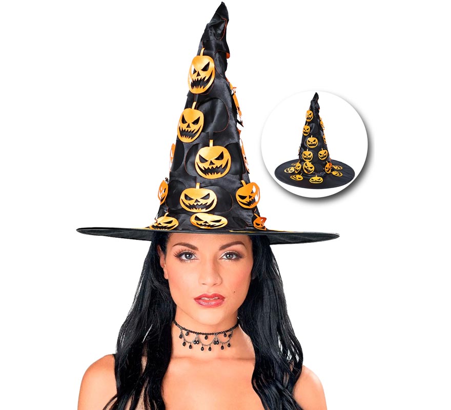 Witch Hat with Hanging Pumpkin-B