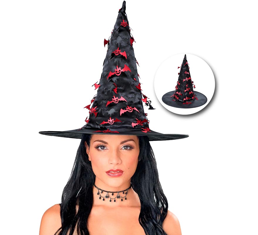 Witch Hat with Hanging Bat-B