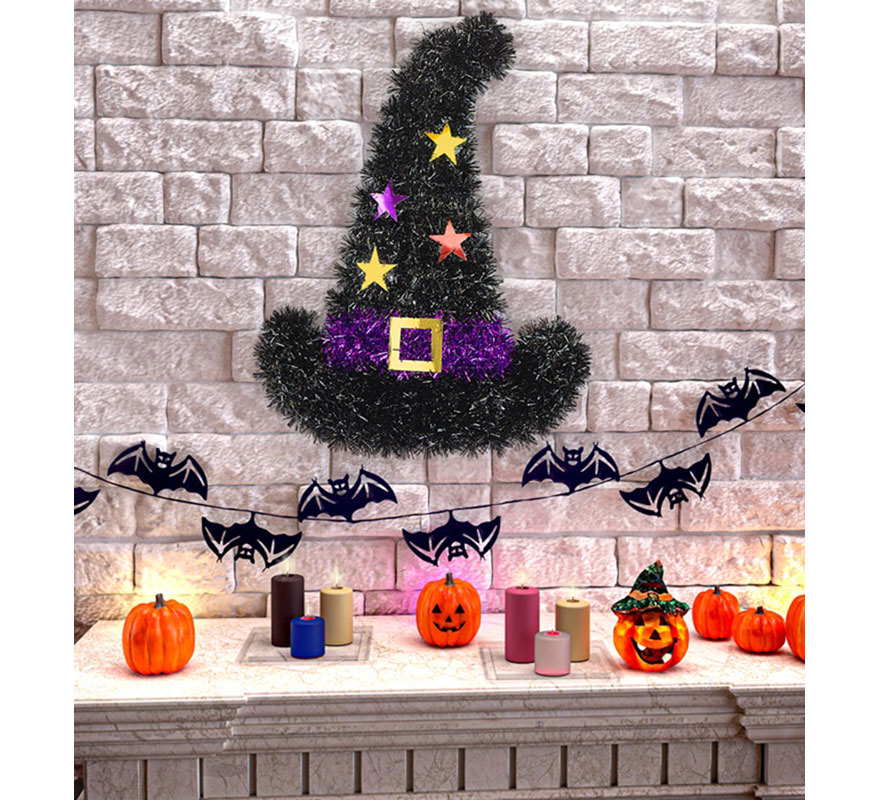 Chapéu de bruxa de ouropel 41x30 cm-B