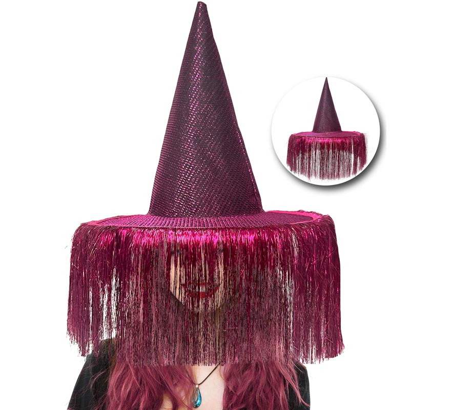 Purple Witch Hat with Fringes-B
