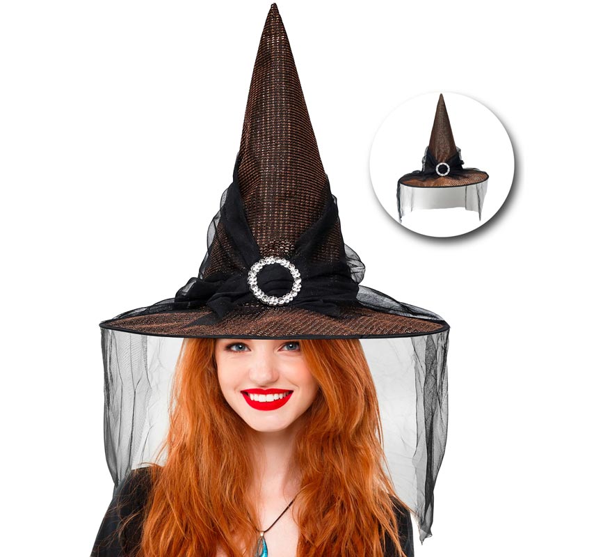 Gold Witch Hat Buckle with Tulle-B